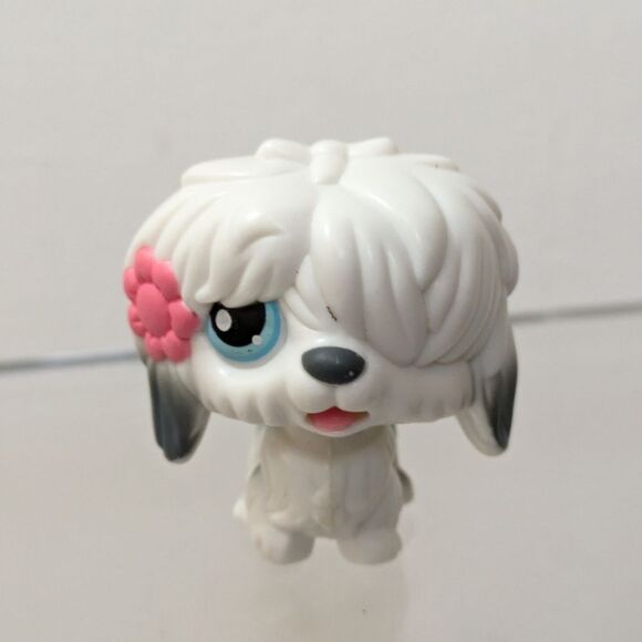 Littlest Pet Shop Magic Motion Sheepdog White Gray Puppy Dog - Picture 1 of 9